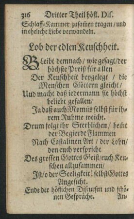 Lob der edlen Keuschheit.