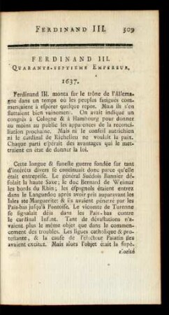 Ferdinand III. Quarante-Septieme Empereur