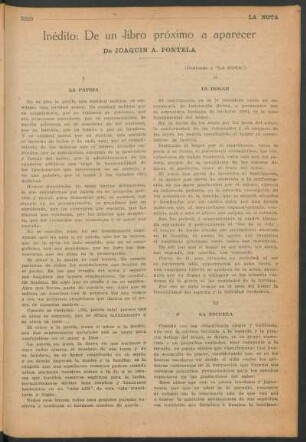 Inédito: de un libro próximo a aparecer