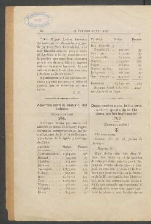 Apuntes para la historia del tabaco - Continuación : 1761