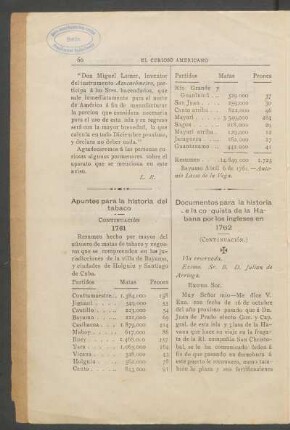 Apuntes para la historia del tabaco - Continuación : 1761