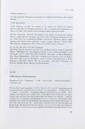 Aa 36. Collectiones Sententiarum