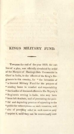 King's Military Fund