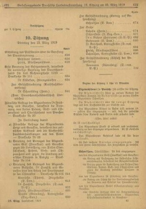 10. Sitzung, Dienstag den 25. März 1919