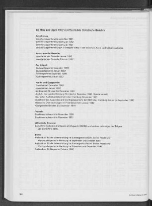 Im März und April 1992 veröffentlichte Statistische Berichte