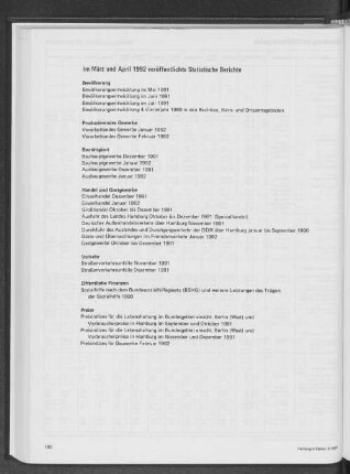 Im März und April 1992 veröffentlichte Statistische Berichte