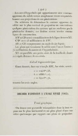 Concours d'admission a l'École Navale (1865).