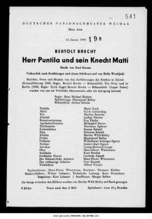 Herr Puntila und sein Knecht Matti