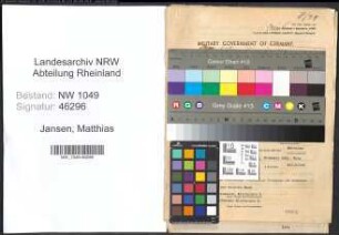 Entnazifizierung Matthias Jansen , geb. 28.05.1907 (Dentist)