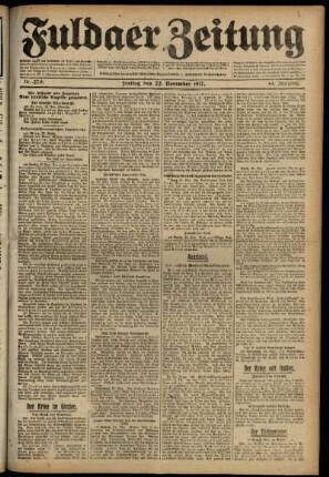 Ausgabe vom Freitag, den 23. November 1917.