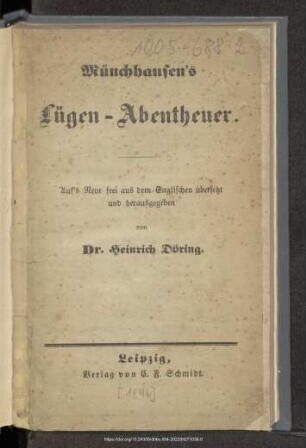 Münchhausen's Lügen-Abentheuer