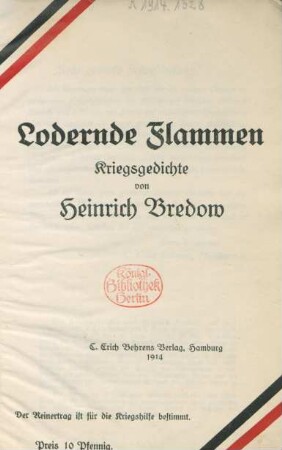 Lodernde Flammen : Kriegsgedichte