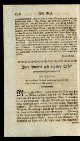 Zwey hundert und sechstes Stück