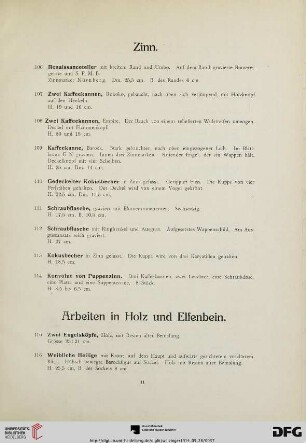 Arbeiten in Holz und Elfenbein (Nr. 115-121)