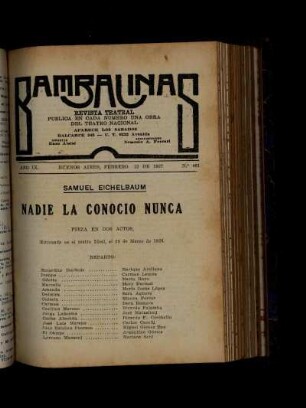 Nadie la conoció nunca : pieza en dos actos