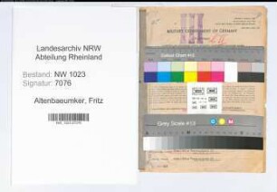 Entnazifizierung Fritz Altenbaeumker , geb. 13.09.1894 (Verwaltungsoberinspektor)