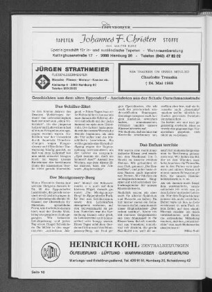 Geschichten aus dem alten Eppendorf - Anekdoten aus der Schule Curschmannstraße