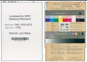 Entnazifizierung Leni Maria Simroth , geb. 01.03.1921 (Kaufmaennische Angestellte)