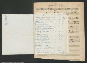 Notizen zu "Liedtexten" teilweise mit Noten
