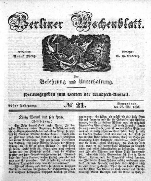 No. 21, Sonnabend, den 27. Mai 1837.