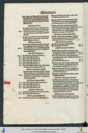 Sermonum de Sanctis ordinata ac brevis annotatio
