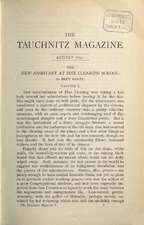 The Tauchnitz magazine : an English monthly miscellany for continental readers, 1/5. 1891