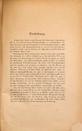 Schweizerische Münz- und Geldgeschichte von den ältesten Zeiten bis zur Gegenwart, 1