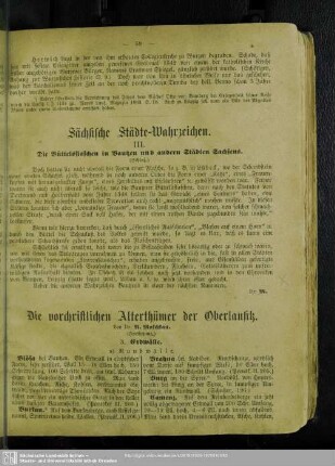 Die vorchristlichen Alterthümer der Oberlausitz