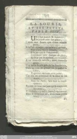La Souris, Et Ses Petits. Fable XXXIV.