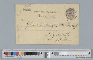 Postkarte an Otto Dessoff