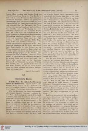 [Rezension von: Wilhelm Bode, Die italienischen Bronzestatuetten der Renaissance]
