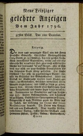 97stes Stück. Den 2ten December.