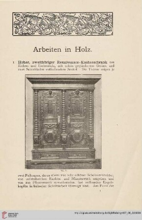 Arbeiten in Holz (Nr. 1-217)