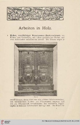 Arbeiten in Holz (Nr. 1-217)