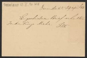 Brief an Friedrich Wilhelm Jähns : 29.04.1883