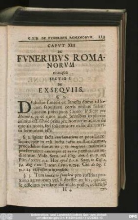 Caput XIII De Funeribus Romanorum eiusque