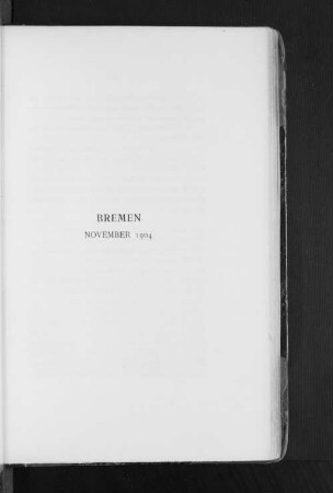 Bremen November 1904