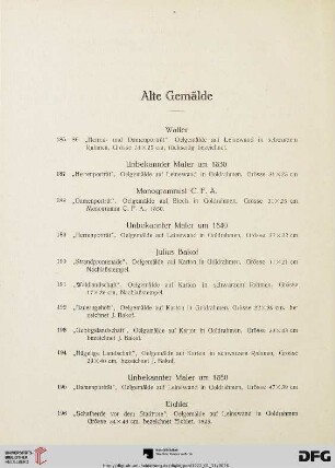 Alte Gemälde (Nr. 185-227)