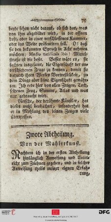 Zwote Abtheilung