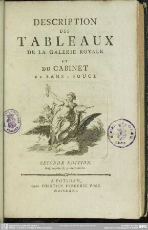 Description Des Tableaux De La Galerie Royale Et Du Cabinet De Sans-Souci
