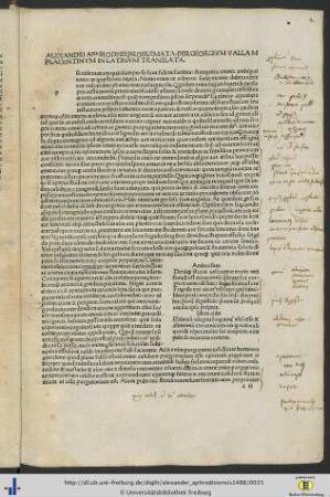Alexandri Aphrodisei Problemata Per Georgium Vallam Placentinum In Latinum Translata.