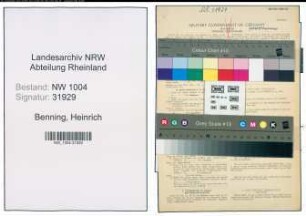 Entnazifizierung Heinrich Benning , geb. 02.11.1896 (Anstreicher)