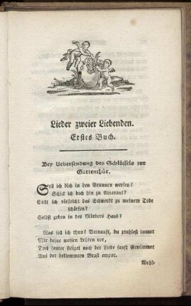 Lieder zweier Liebenden. Erstes Buch.