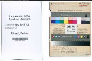 Entnazifizierung Bertram Schmidt , geb. 02.02.1893 (Schlosser)
