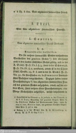 I. Theil. Von dem allgemeinen summarischen Processe