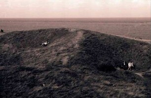 Helgoland: Grüner Hügel mit Sonnenden