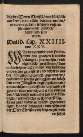 Matth. Cap. XXIIII. und XXV.