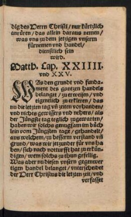 Matth. Cap. XXIIII. und XXV.