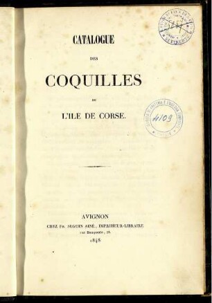 Catalogue Des Coquilles De L'Ile De Corse