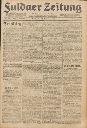 Ausgabe vom Montag, den 23. November 1914.